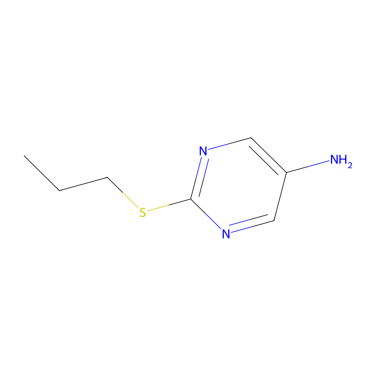 2-(Propylsulfanyl)pyrimidin-5-amine molecular structure, CAS 1249669-99-5