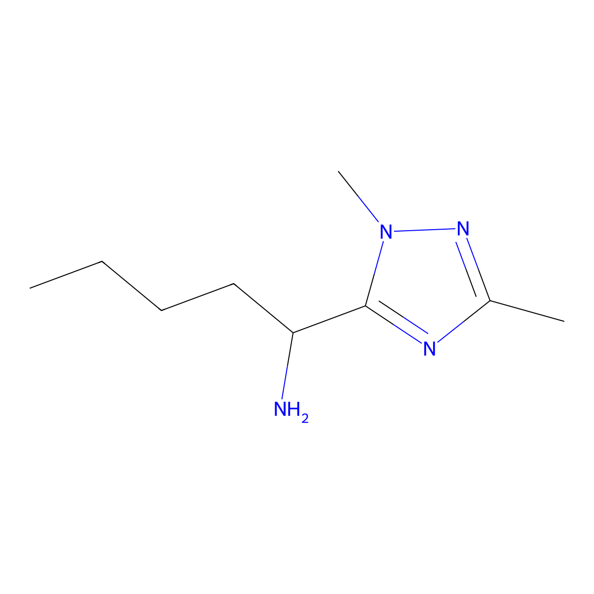 1-(1,3-Dimethyl-1h-1,2,4-triazol-5-yl)pentan-1-amine molecular structure, CAS 1249672-17-0