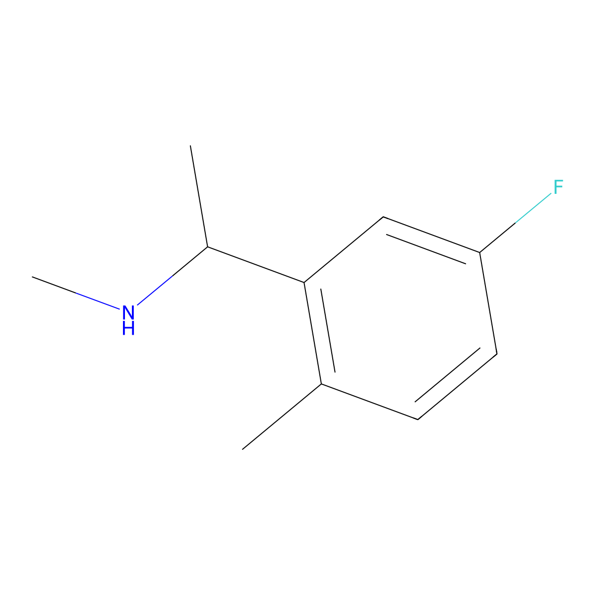 1-(5-Fluoro-2-methylphenyl)-N-methylethan-1-amine molecular structure, CAS 1249672-75-0