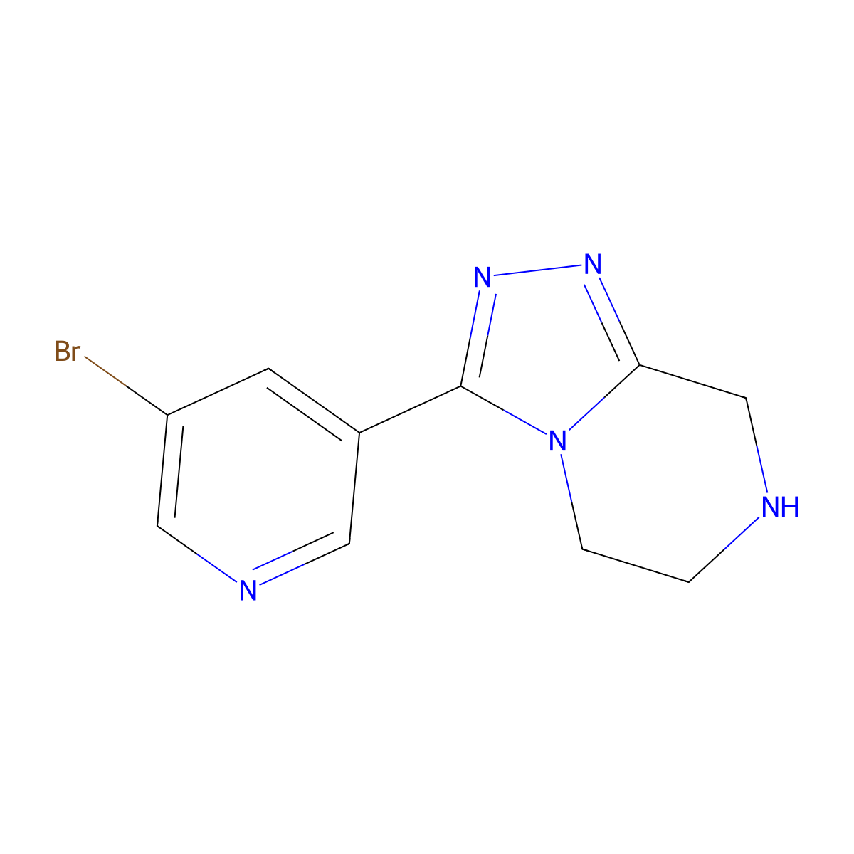 3-Bromo-5-{5H,6H,7H,8H-[1,2,4]triazolo[4,3-a]pyrazin-3-yl}pyridine molecular structure, CAS 1249674-42-7