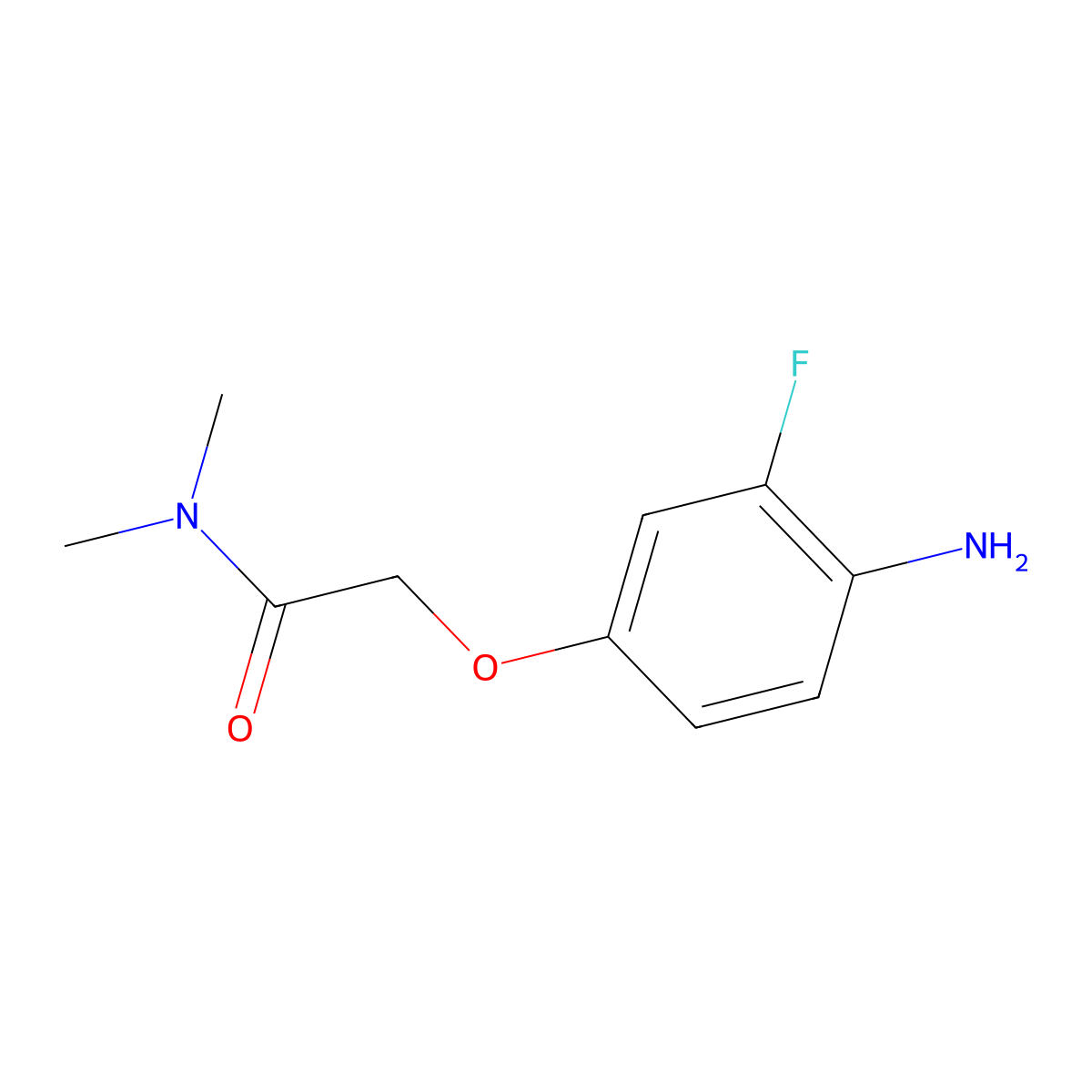 2-(4-amino-3-fluorophenoxy)-N,N-dimethylacetamide molecular structure, CAS 1249677-08-4