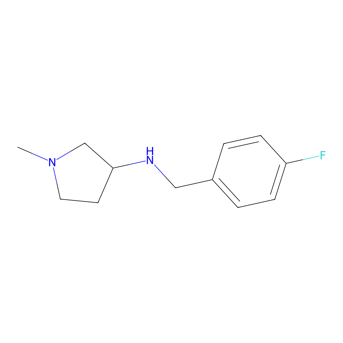 N-[(4-fluorophenyl)methyl]-1-methylpyrrolidin-3-amine molecular structure, CAS 1249677-78-8