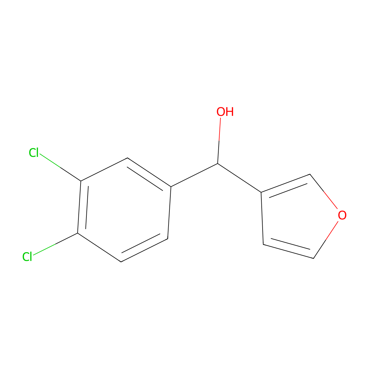 (3,4-Dichlorophenyl)(furan-3-yl)methanol molecular structure, CAS 1249678-85-0