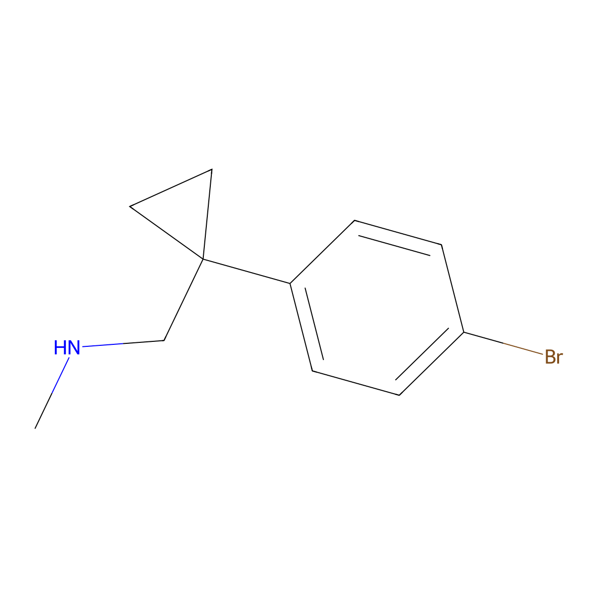 {[1-(4-Bromophenyl)cyclopropyl]methyl}(methyl)amine molecular structure, CAS 1249679-15-9