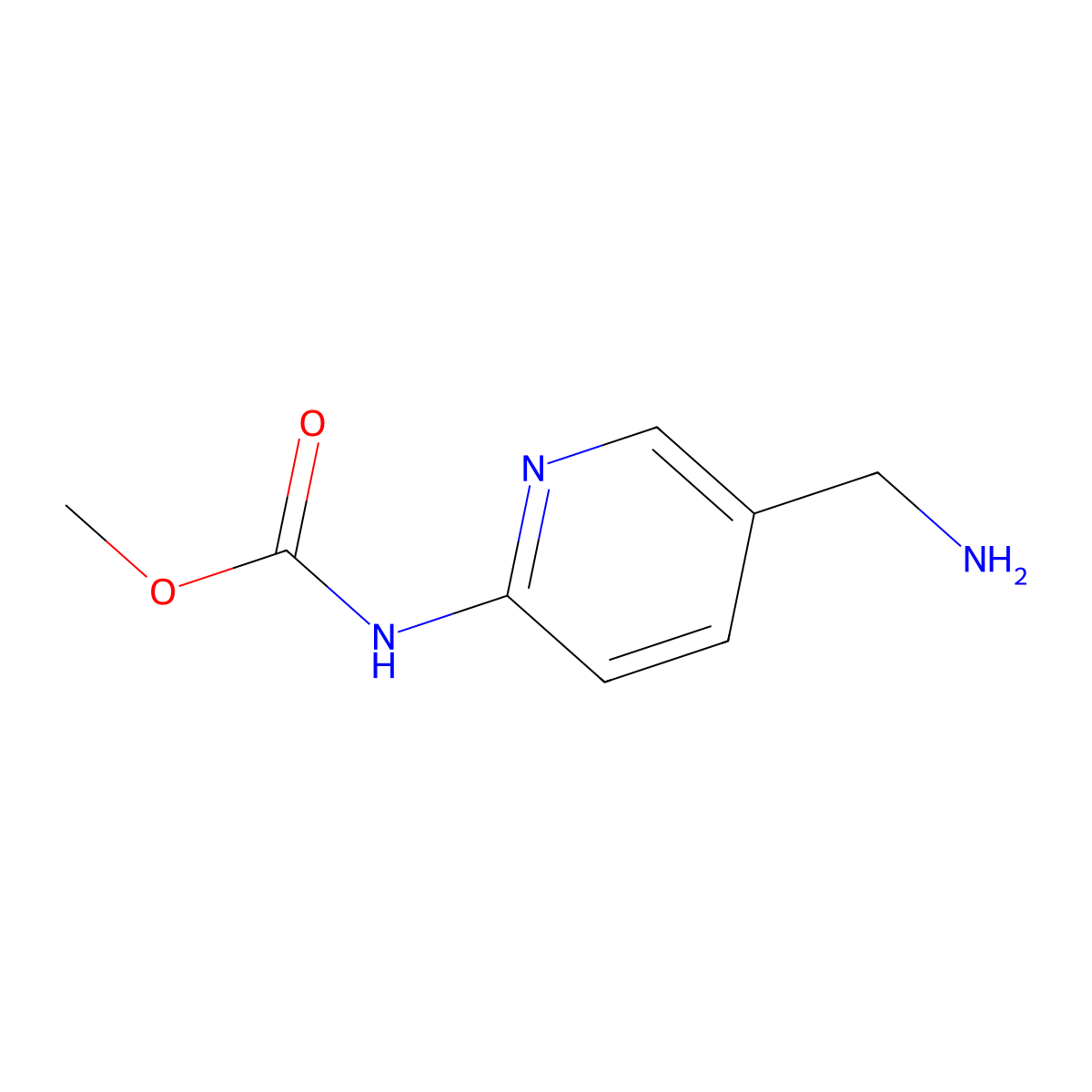 methyl N-[5-(aminomethyl)pyridin-2-yl]carbamate molecular structure, CAS 1249680-74-7