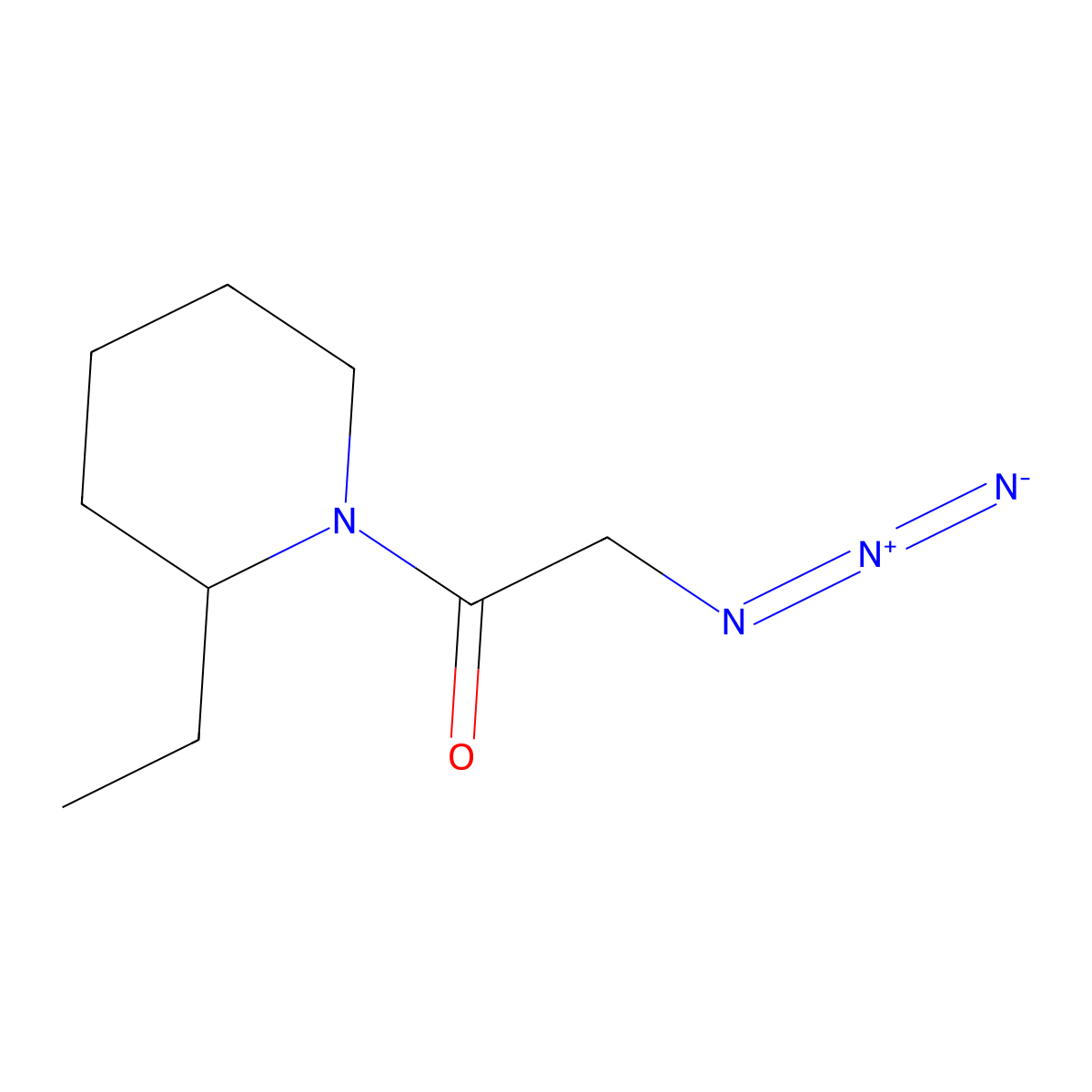 1-(Azidoacetyl)-2-ethylpiperidine molecular structure, CAS 1249680-93-0