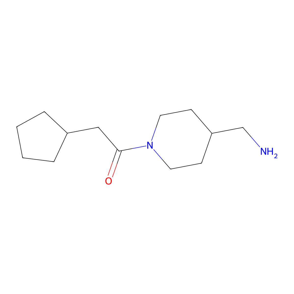 1-(4-(Aminomethyl)piperidin-1-yl)-2-cyclopentylethan-1-one molecular structure, CAS 1249682-72-1