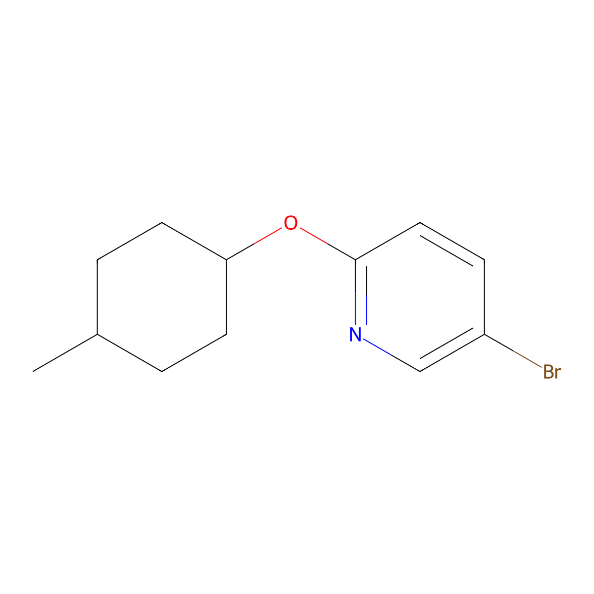 5-Bromo-2-[(4-methylcyclohexyl)oxy]pyridine molecular structure, CAS 1249684-55-6