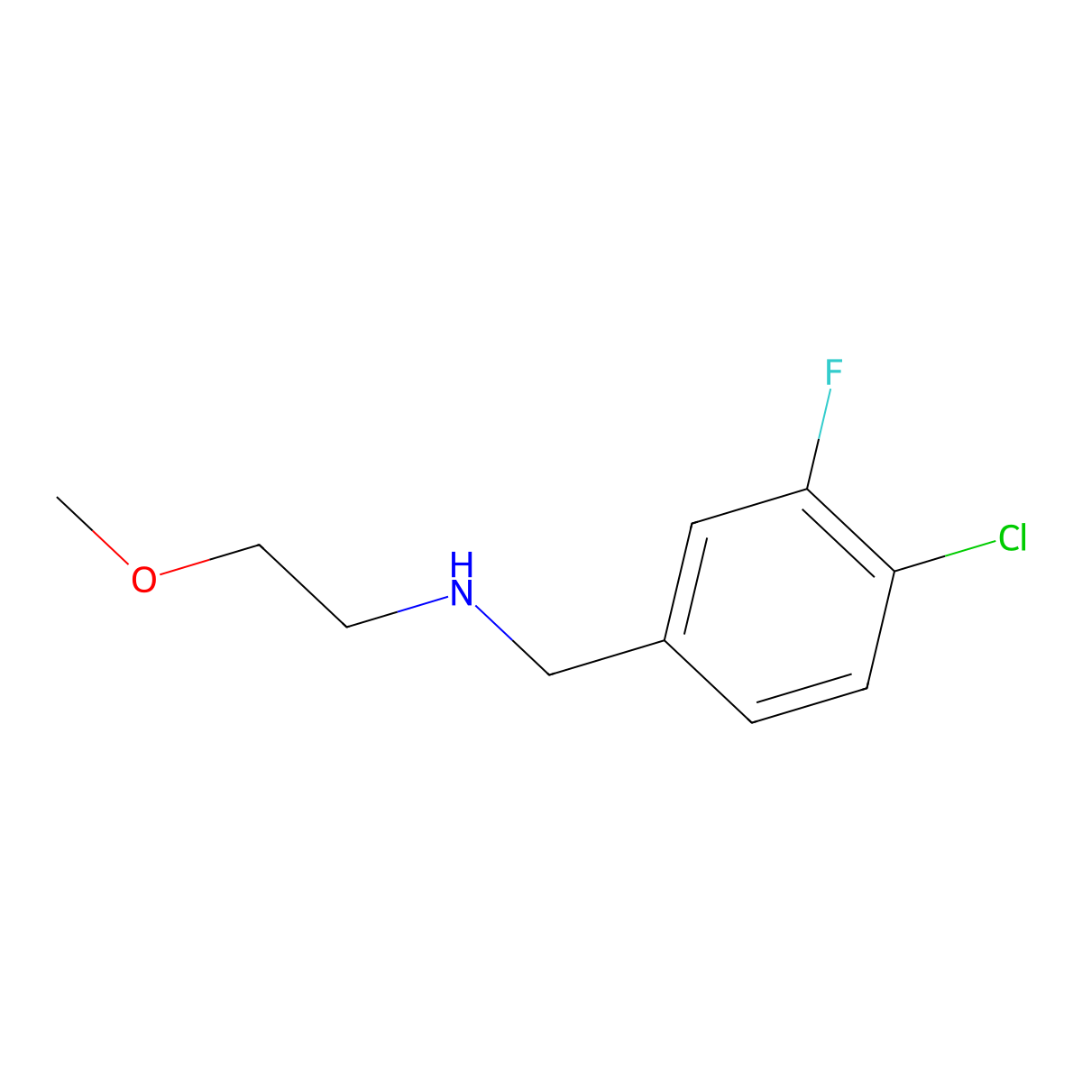 [(4-Chloro-3-fluorophenyl)methyl](2-methoxyethyl)amine molecular structure, CAS 1249684-81-8