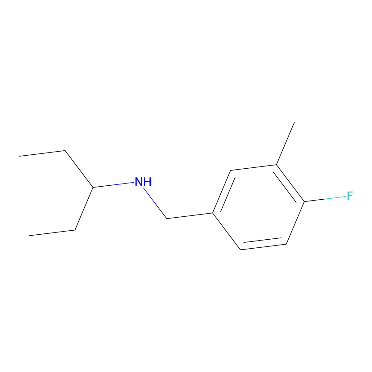 [(4-Fluoro-3-methylphenyl)methyl](pentan-3-yl)amine molecular structure, CAS 1249685-68-4