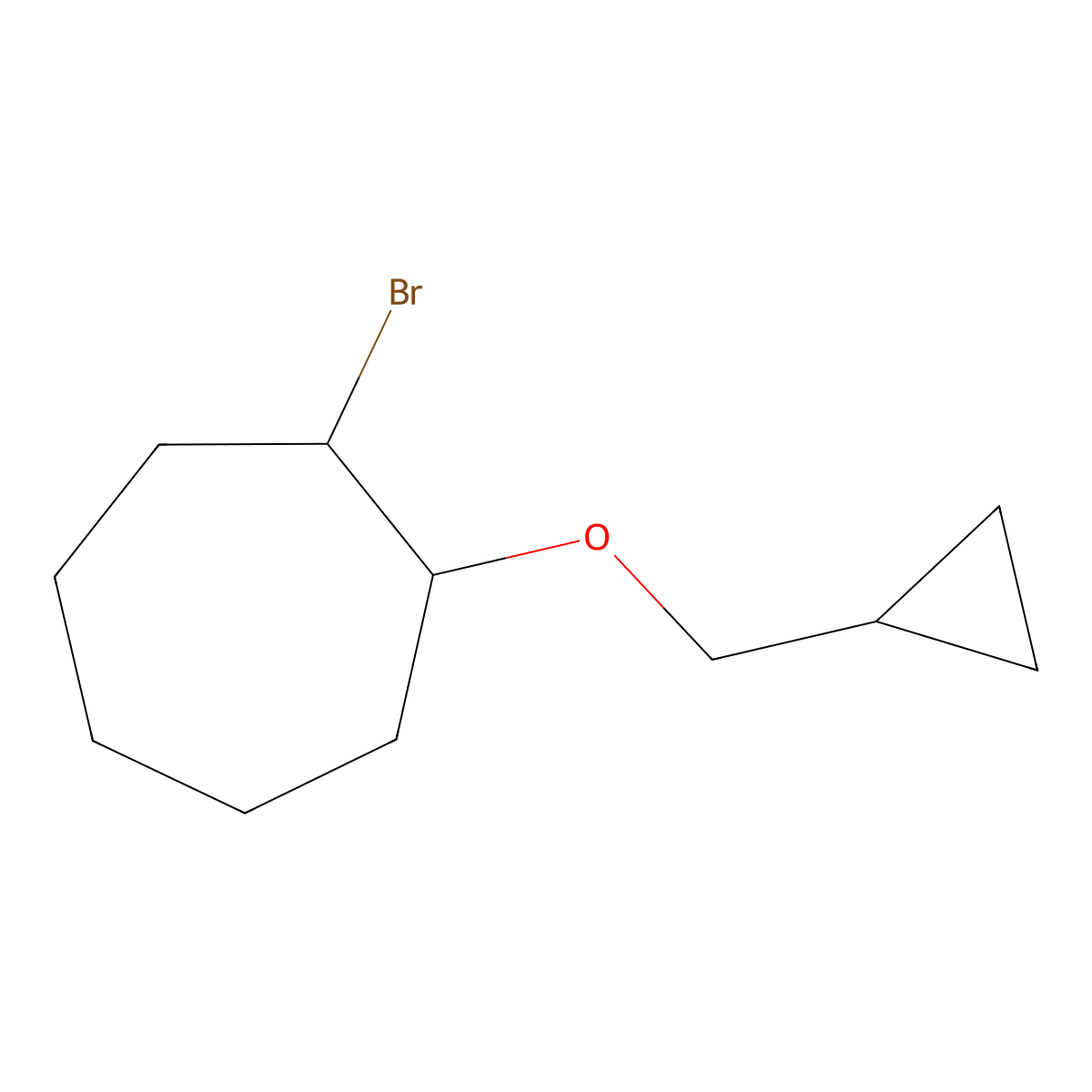 1-Bromo-2-(cyclopropylmethoxy)cycloheptane molecular structure, CAS 1249686-96-1