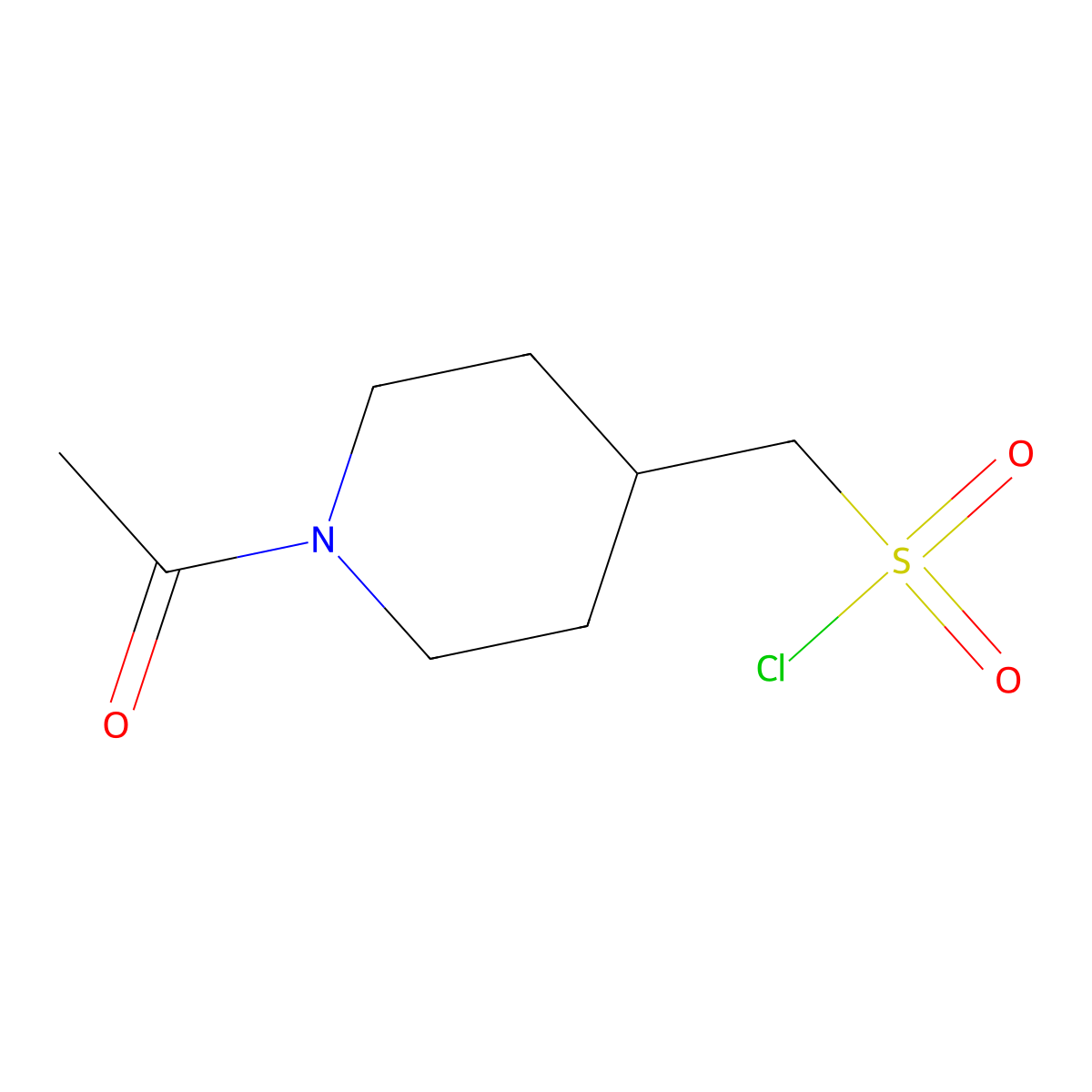 (1-Acetylpiperidin-4-yl)methanesulfonyl chloride molecular structure, CAS 1249687-64-6