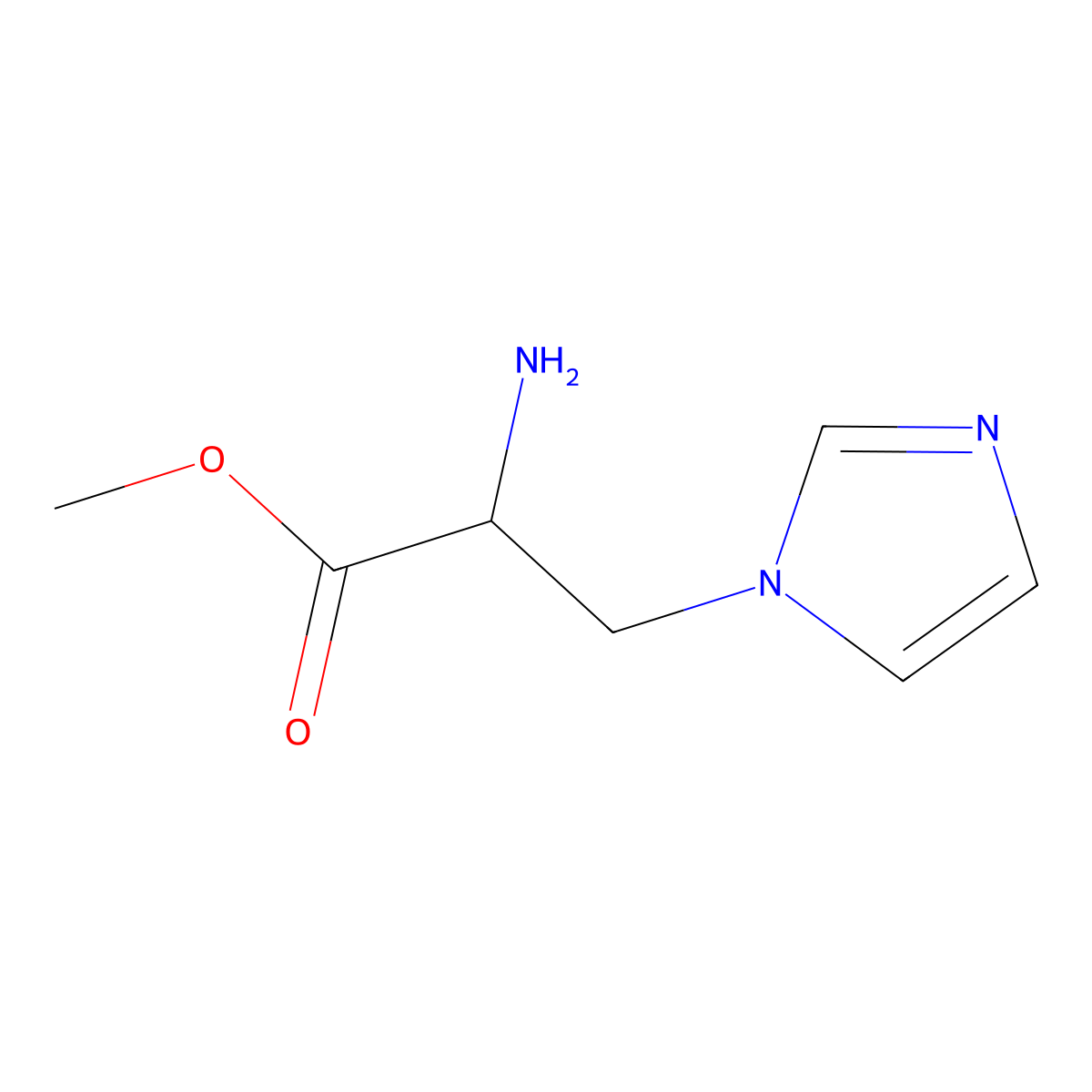 methyl 2-amino-3-(1H-imidazol-1-yl)propanoate molecular structure, CAS 1249688-19-4