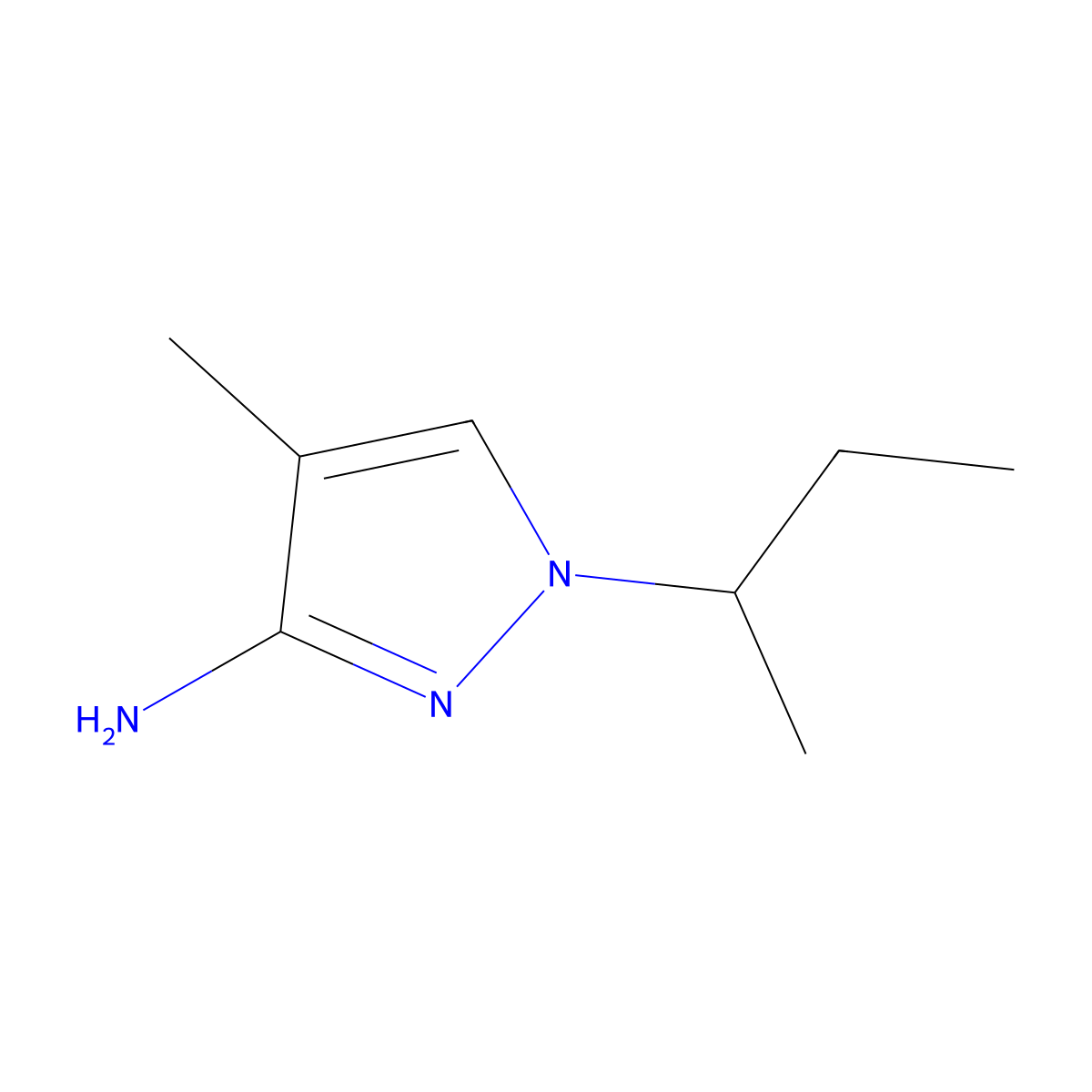1-(Butan-2-YL)-4-methyl-1H-pyrazol-3-amine molecular structure, CAS 1249689-77-7