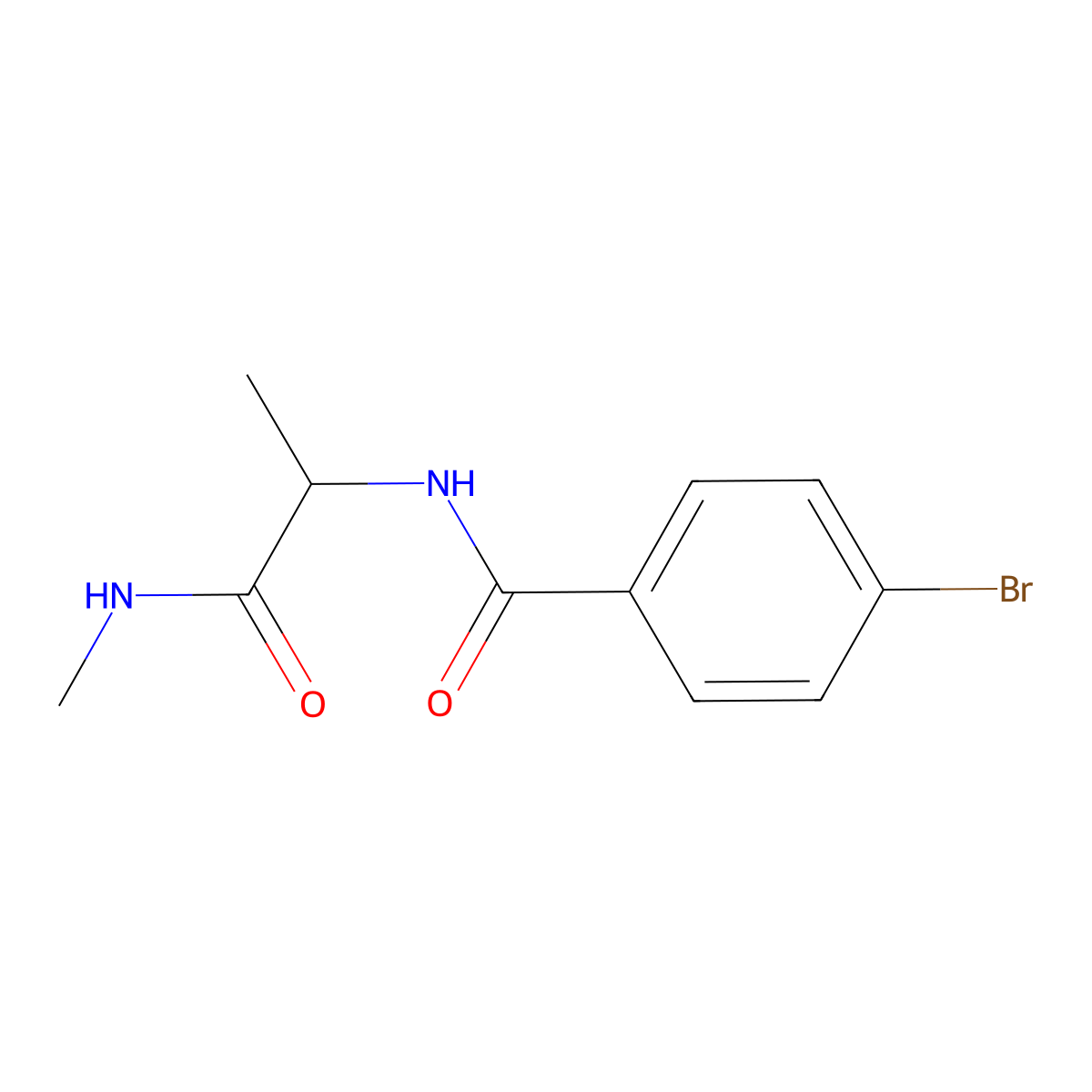 2-((4-bromophenyl)formamido)-N-methylpropanamide molecular structure, CAS 1249690-02-5
