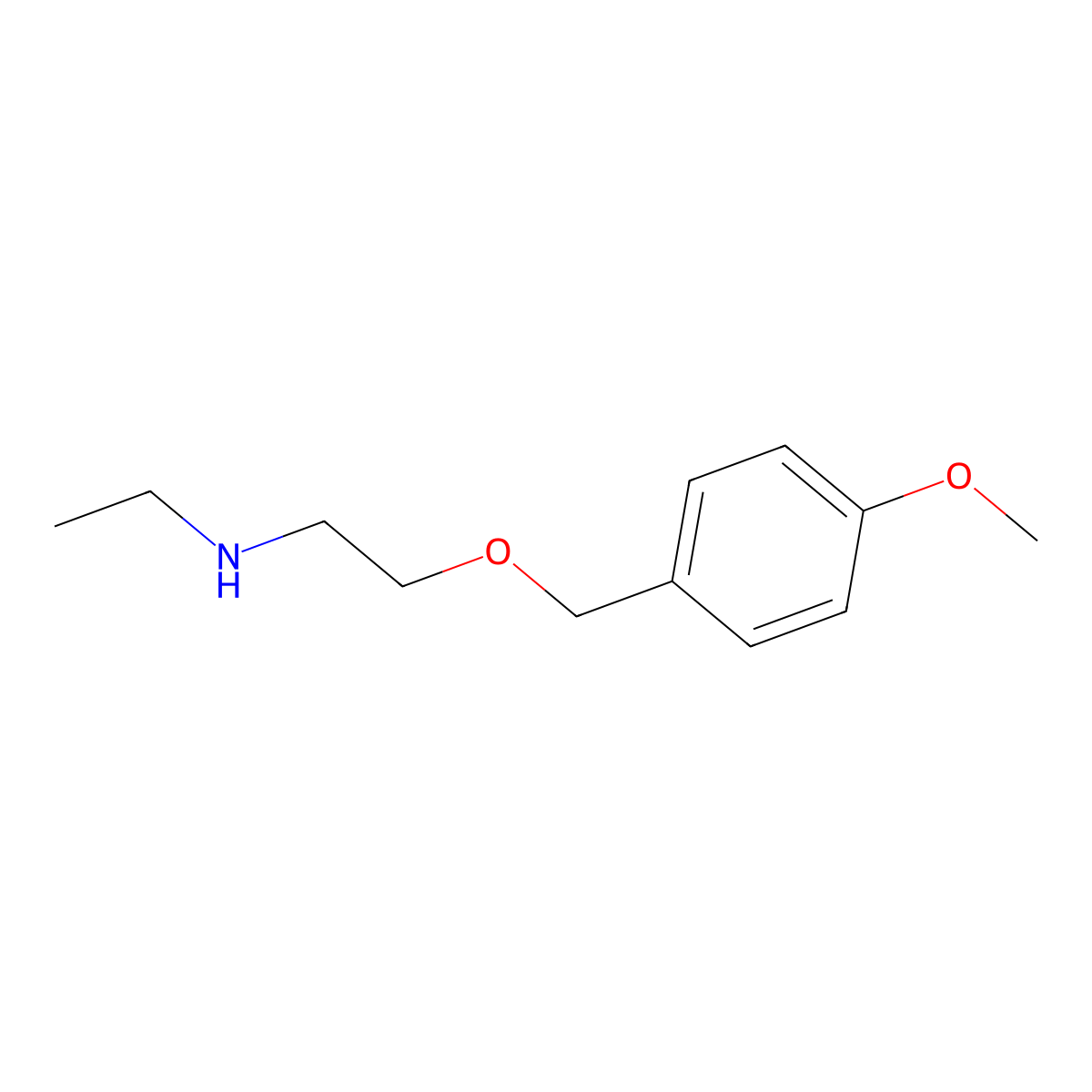 Ethyl({2-[(4-methoxyphenyl)methoxy]ethyl})amine molecular structure, CAS 1249690-07-0
