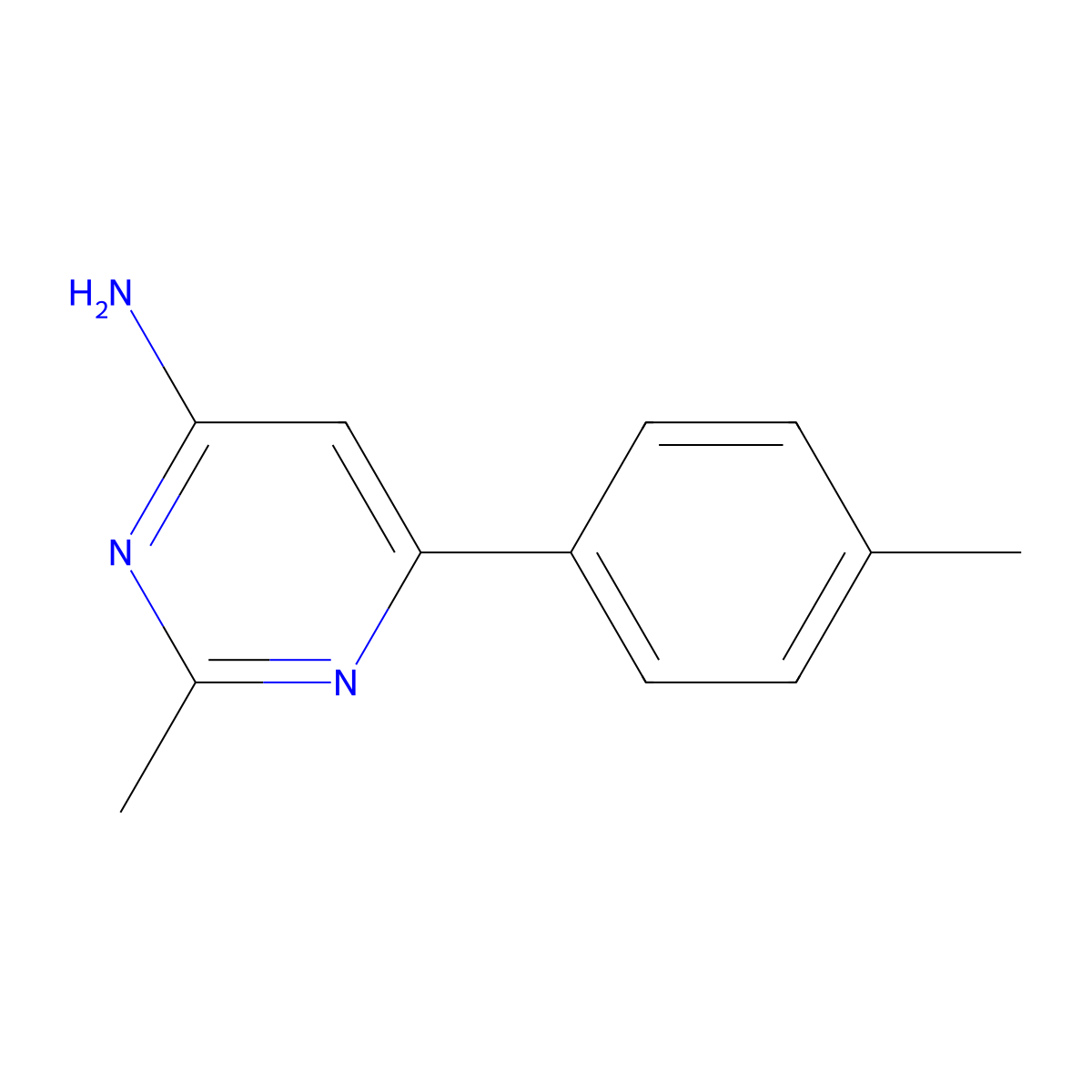 2-Methyl-6-(p-tolyl)pyrimidin-4-amine molecular structure, CAS 1249690-19-4