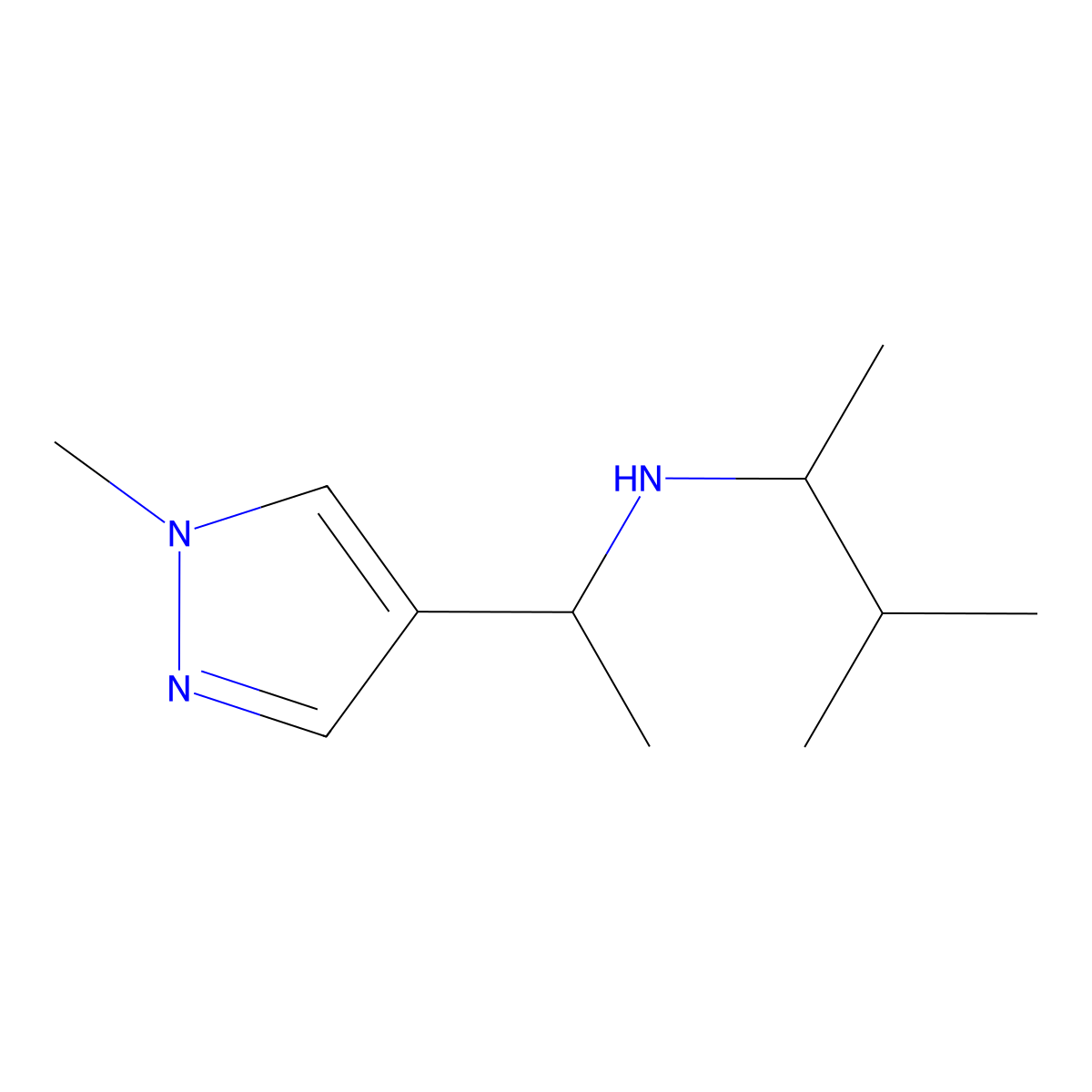[1-(1-Methyl-1H-pyrazol-4-yl)ethyl](3-methylbutan-2-yl)amine molecular structure, CAS 1249690-79-6