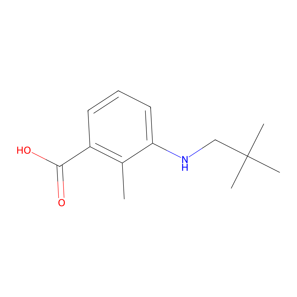 3-[(2,2-Dimethylpropyl)amino]-2-methylbenzoic acid molecular structure, CAS 1249691-27-7