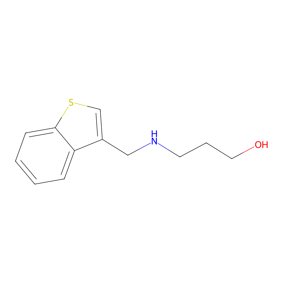 3-((Benzo[b]thiophen-3-ylmethyl)amino)propan-1-ol molecular structure, CAS 1249695-22-4
