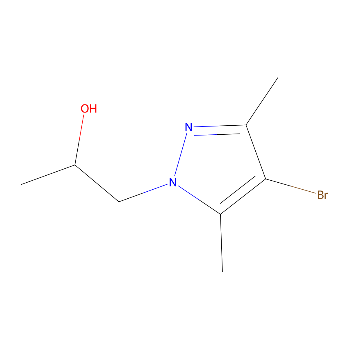 1-(4-Bromo-3,5-dimethyl-1H-pyrazol-1-yl)propan-2-ol molecular structure, CAS 1249695-94-0