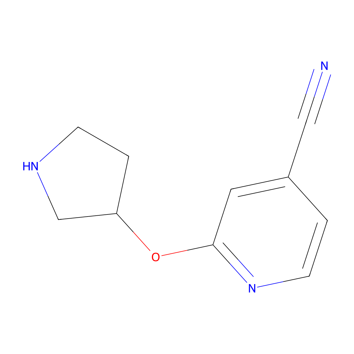 2-(Pyrrolidin-3-yloxy)pyridine-4-carbonitrile molecular structure, CAS 1249696-54-5