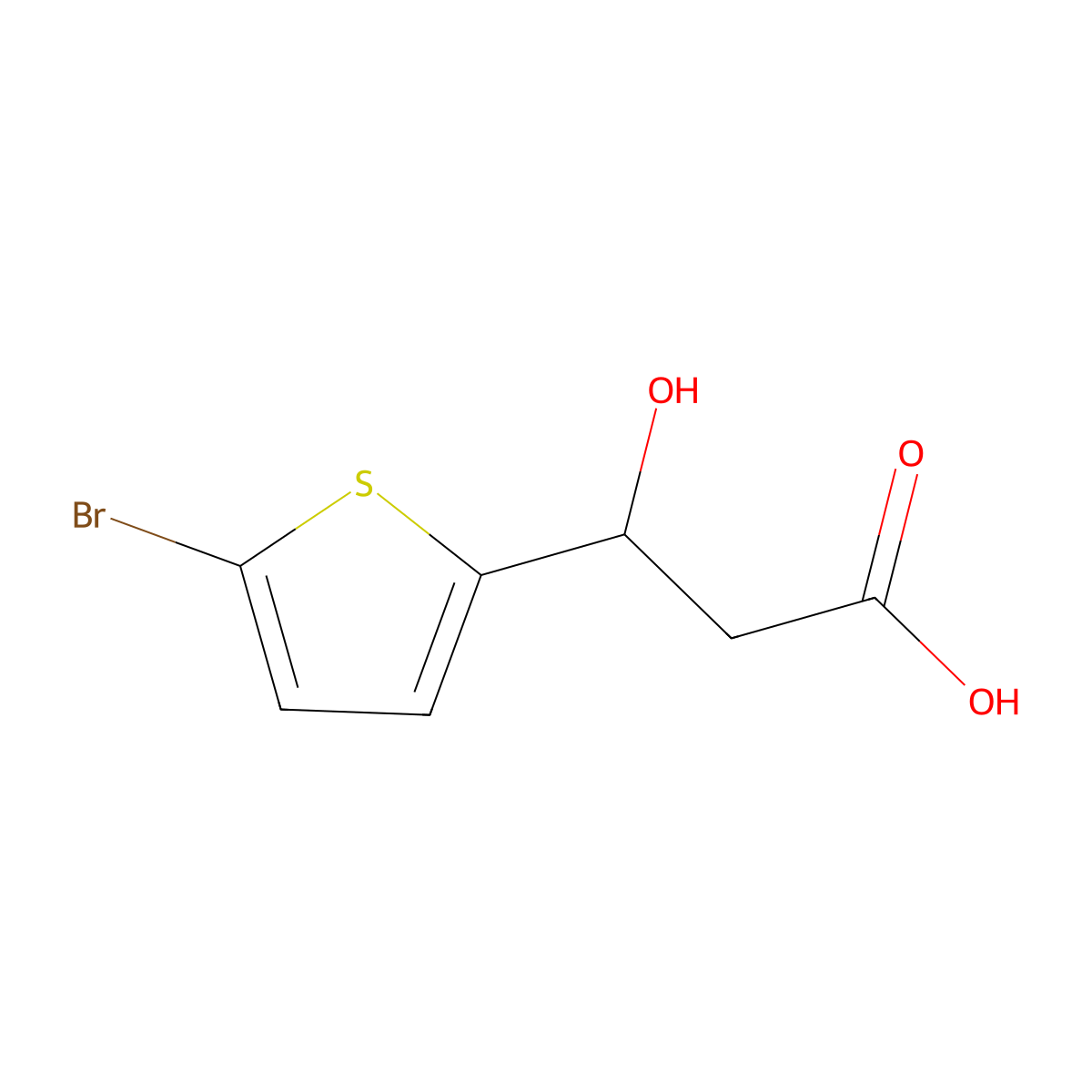 3-(5-Bromothiophen-2-yl)-3-hydroxypropanoic acid molecular structure, CAS 1249697-76-4