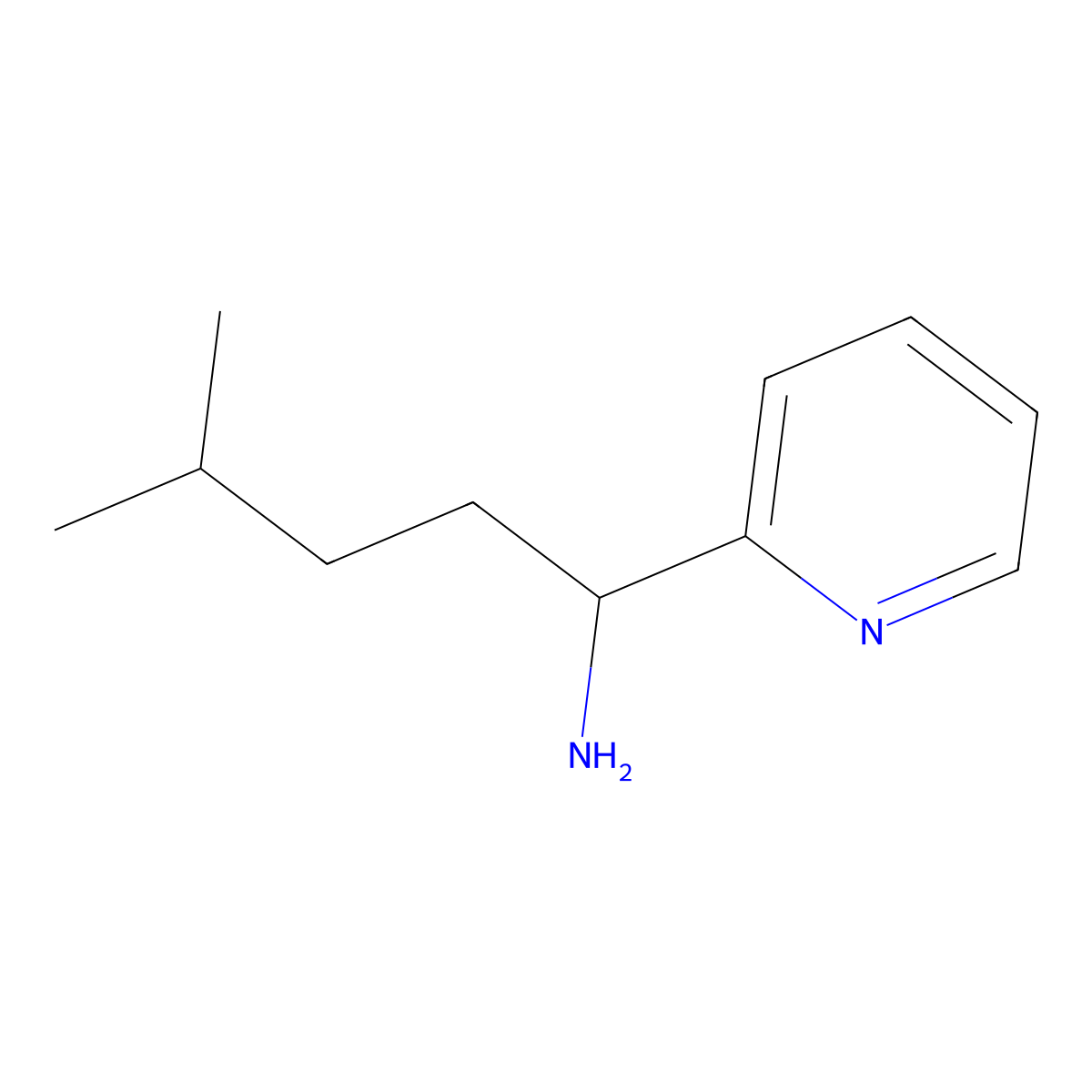 4-Methyl-1-(pyridin-2-YL)pentan-1-amine molecular structure, CAS 1249698-52-9