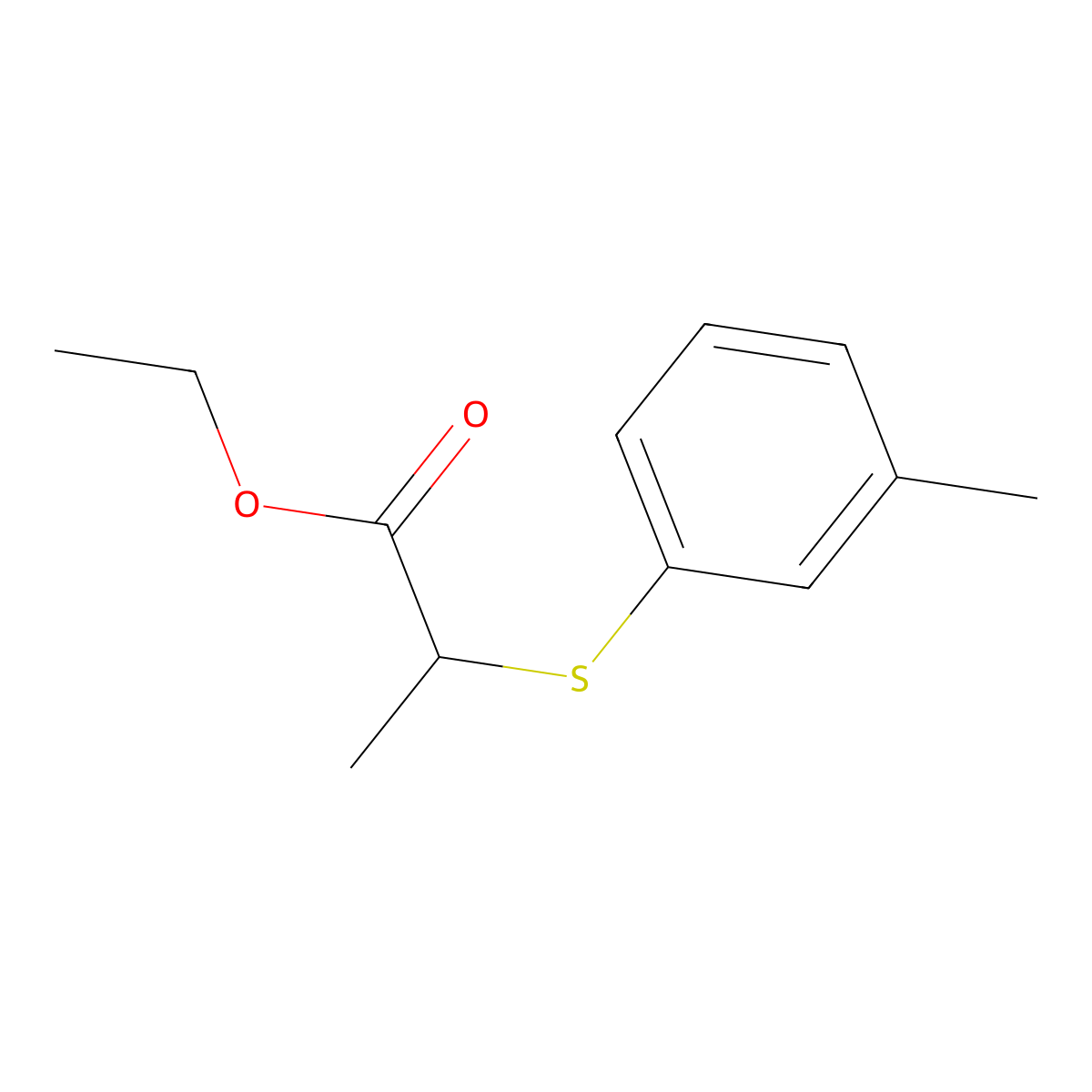 Ethyl 2-[(3-methylphenyl)sulfanyl]propanoate molecular structure, CAS 1249700-29-5