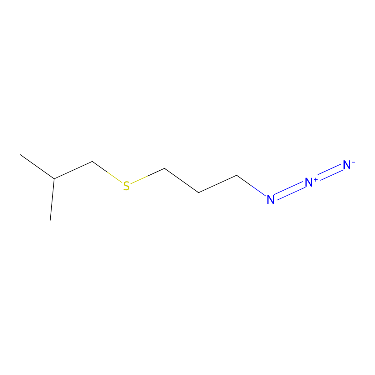 1-Azido-3-[(2-methylpropyl)sulfanyl]propane molecular structure, CAS 1249700-90-0