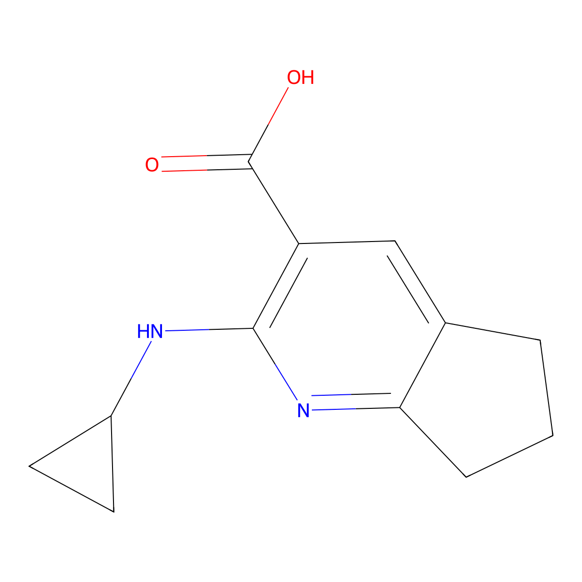2-(Cyclopropylamino)-5H,6H,7H-cyclopenta[b]pyridine-3-carboxylic acid molecular structure, CAS 1249702-54-2