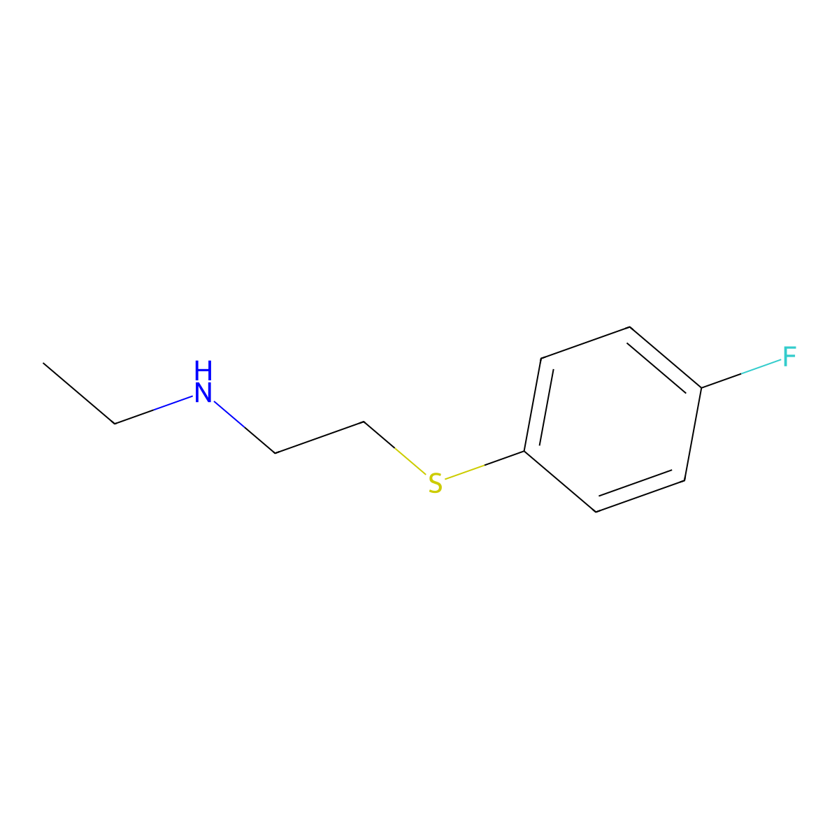 Ethyl({2-[(4-fluorophenyl)sulfanyl]ethyl})amine molecular structure, CAS 1249702-67-7