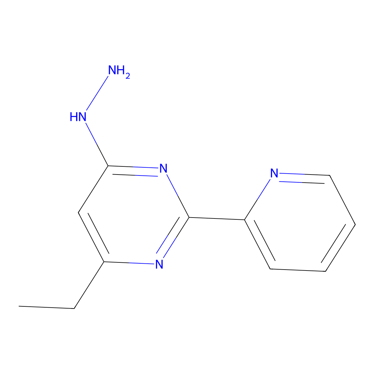 4-Ethyl-6-hydrazinyl-2-(pyridin-2-yl)pyrimidine molecular structure, CAS 1249703-49-8