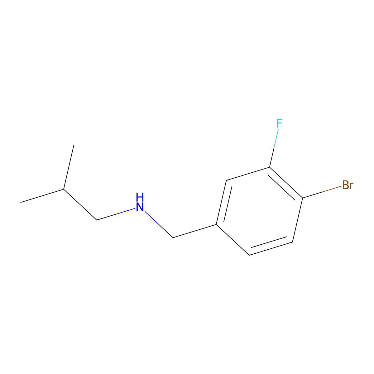 [(4-Bromo-3-fluorophenyl)methyl](2-methylpropyl)amine molecular structure, CAS 1249704-82-2
