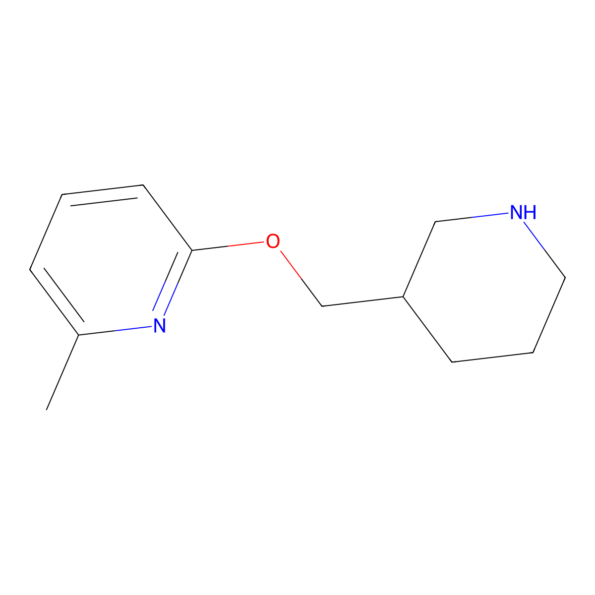 2-Methyl-6-[(piperidin-3-yl)methoxy]pyridine molecular structure, CAS 1249706-88-4