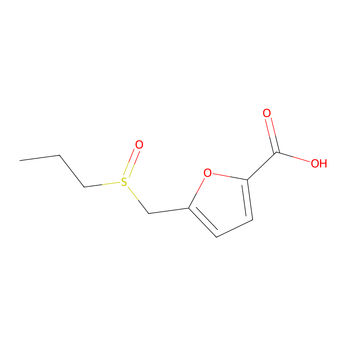 5-((Propylsulfinyl)methyl)furan-2-carboxylic acid molecular structure, CAS 1249708-69-7