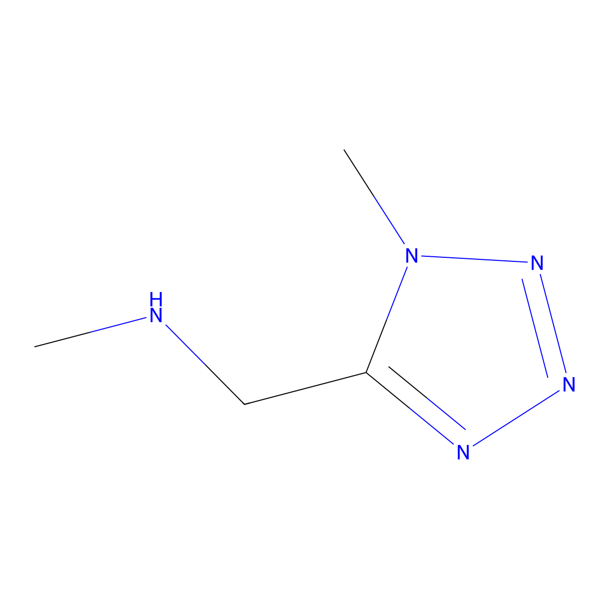 methyl[(1-methyl-1H-1,2,3,4-tetrazol-5-yl)methyl]amine molecular structure, CAS 1249712-29-5