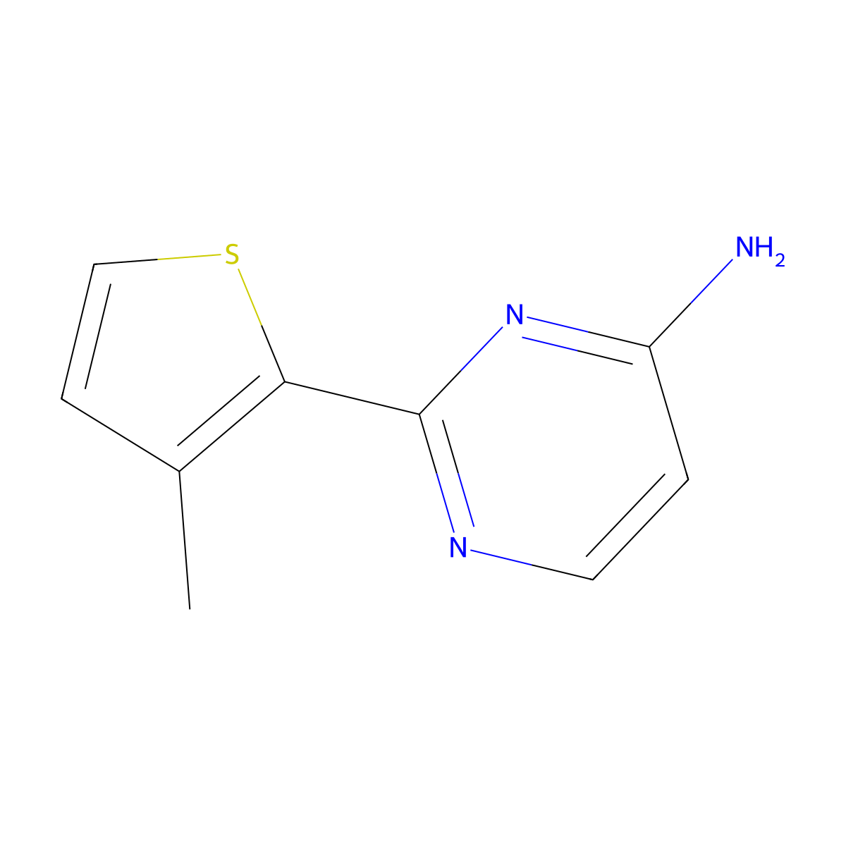 2-(3-Methylthiophen-2-yl)pyrimidin-4-amine molecular structure, CAS 1249712-38-6