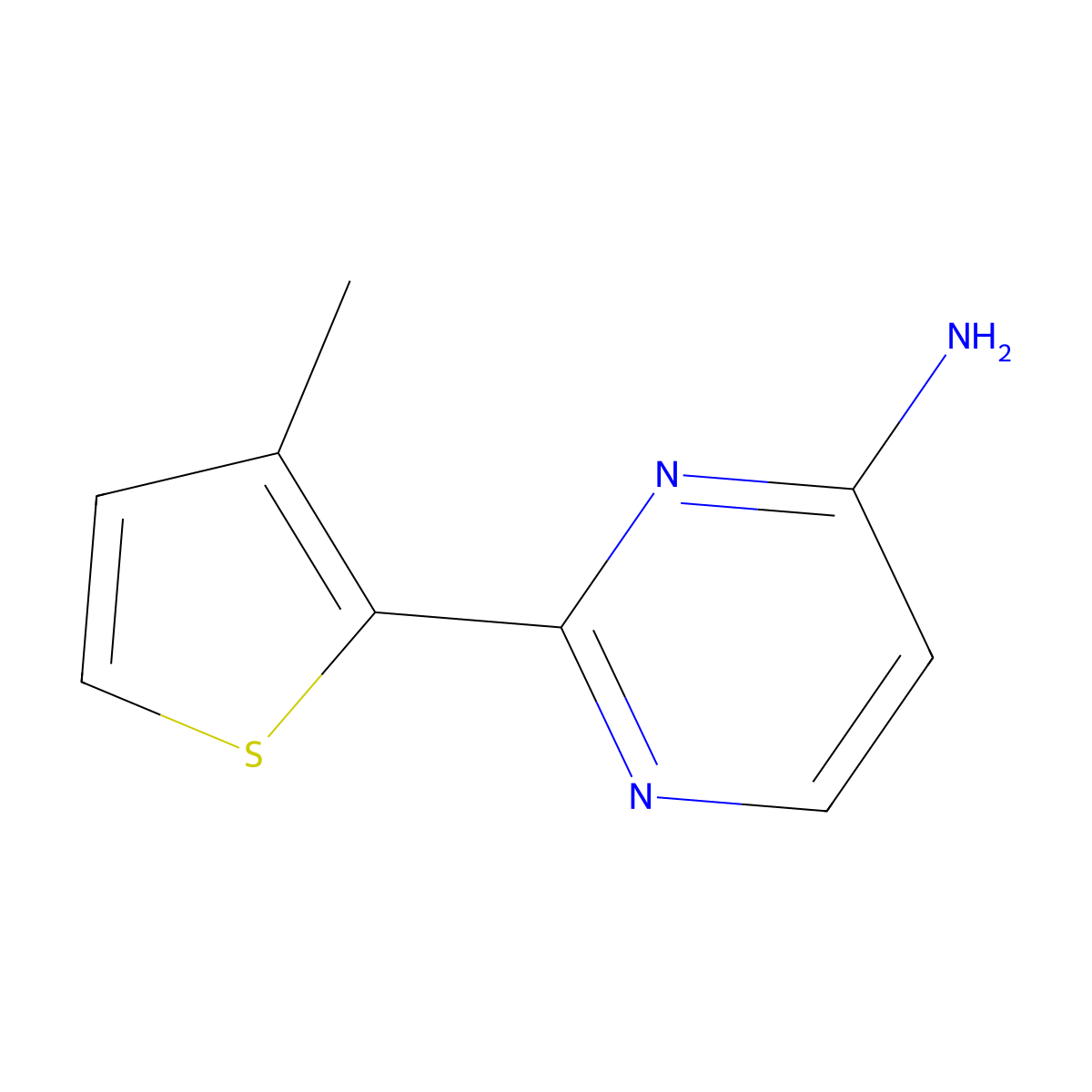 2-(3-Methylthiophen-2-yl)pyrimidin-4-amine molecular structure, CAS 1249712-38-6