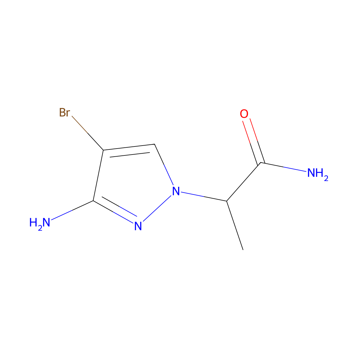 2-(3-Amino-4-bromo-1H-pyrazol-1-YL)propanamide molecular structure, CAS 1249712-92-2