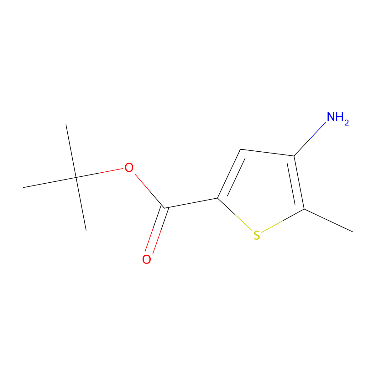 Tert-butyl 4-amino-5-methylthiophene-2-carboxylate molecular structure, CAS 1249714-59-7