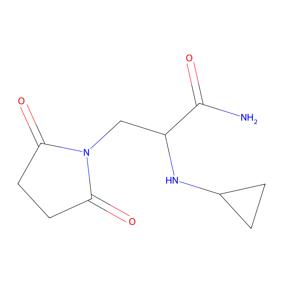 2-(Cyclopropylamino)-3-(2,5-dioxopyrrolidin-1-yl)propanamide molecular structure, CAS 1249716-27-5