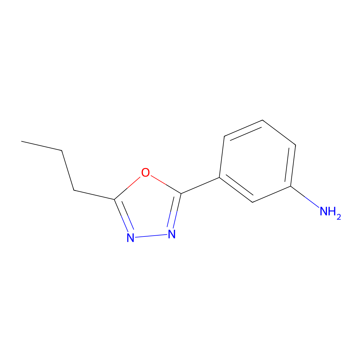 3-(5-Propyl-1,3,4-oxadiazol-2-yl)aniline molecular structure, CAS 1249716-67-3