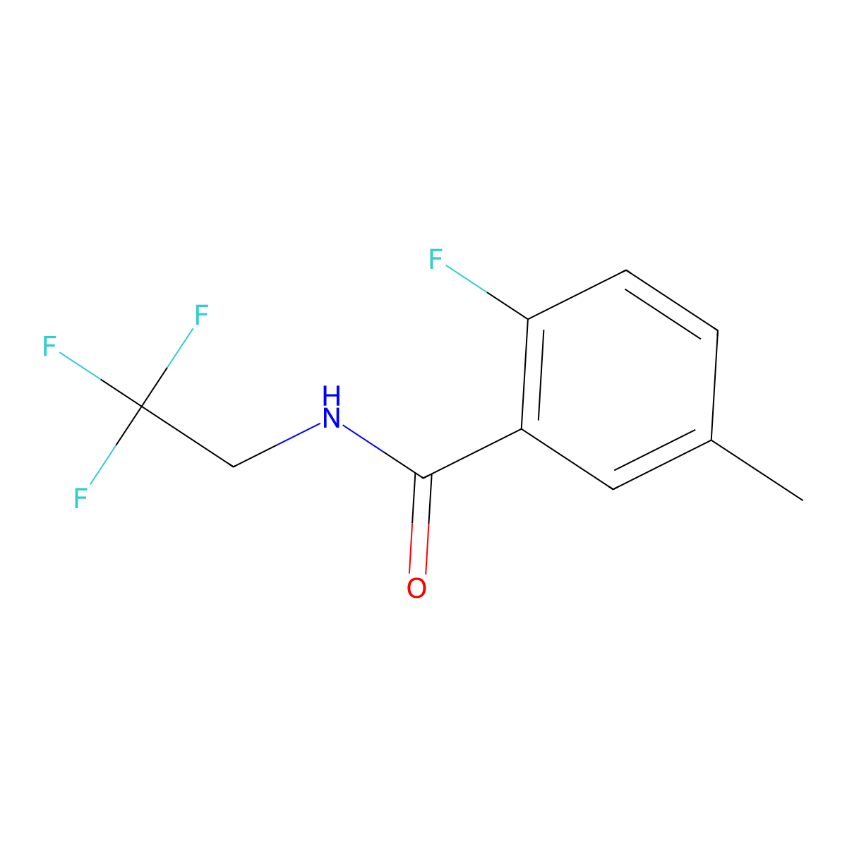 2-fluoro-5-methyl-N-(2,2,2-trifluoroethyl)benzamide molecular structure, CAS 1249716-90-2