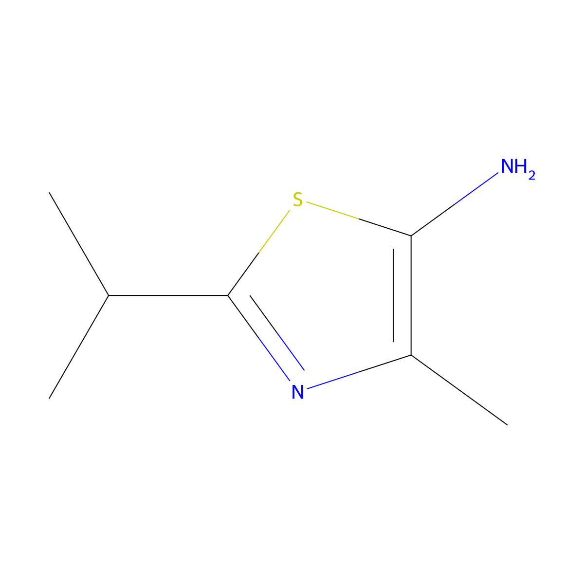 4-Methyl-2-(propan-2-yl)-1,3-thiazol-5-amine molecular structure, CAS 1249718-43-1