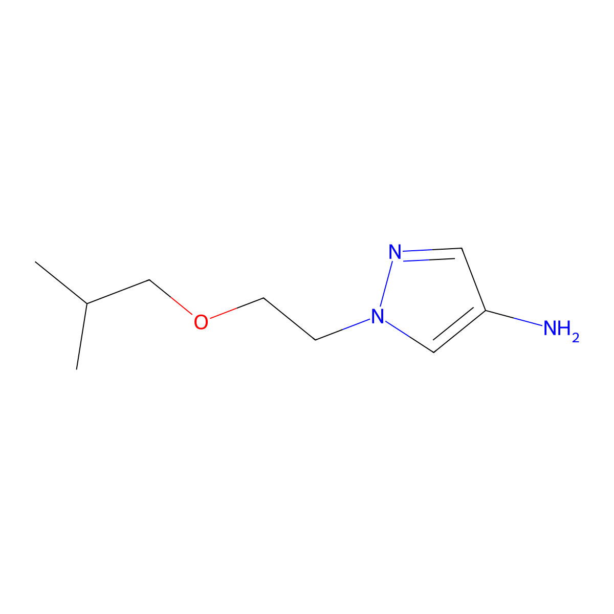 1-(2-Isobutoxyethyl)-1h-pyrazol-4-amine molecular structure, CAS 1249718-55-5