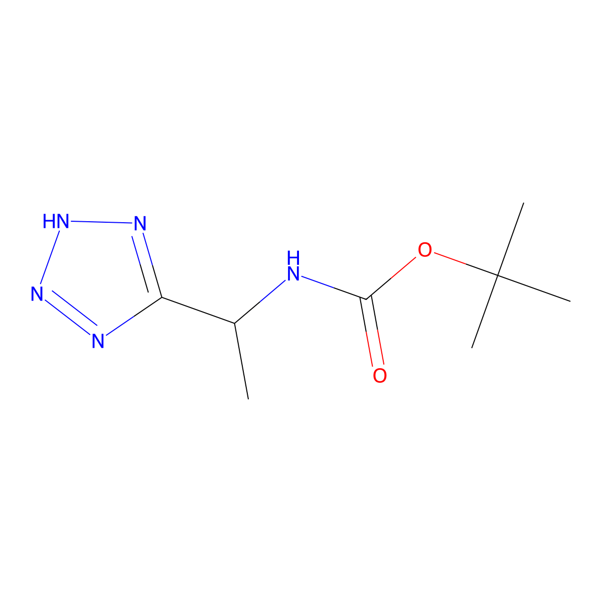 tert-butyl N-[1-(2H-1,2,3,4-tetrazol-5-yl)ethyl]carbamate molecular structure, CAS 1249718-92-0