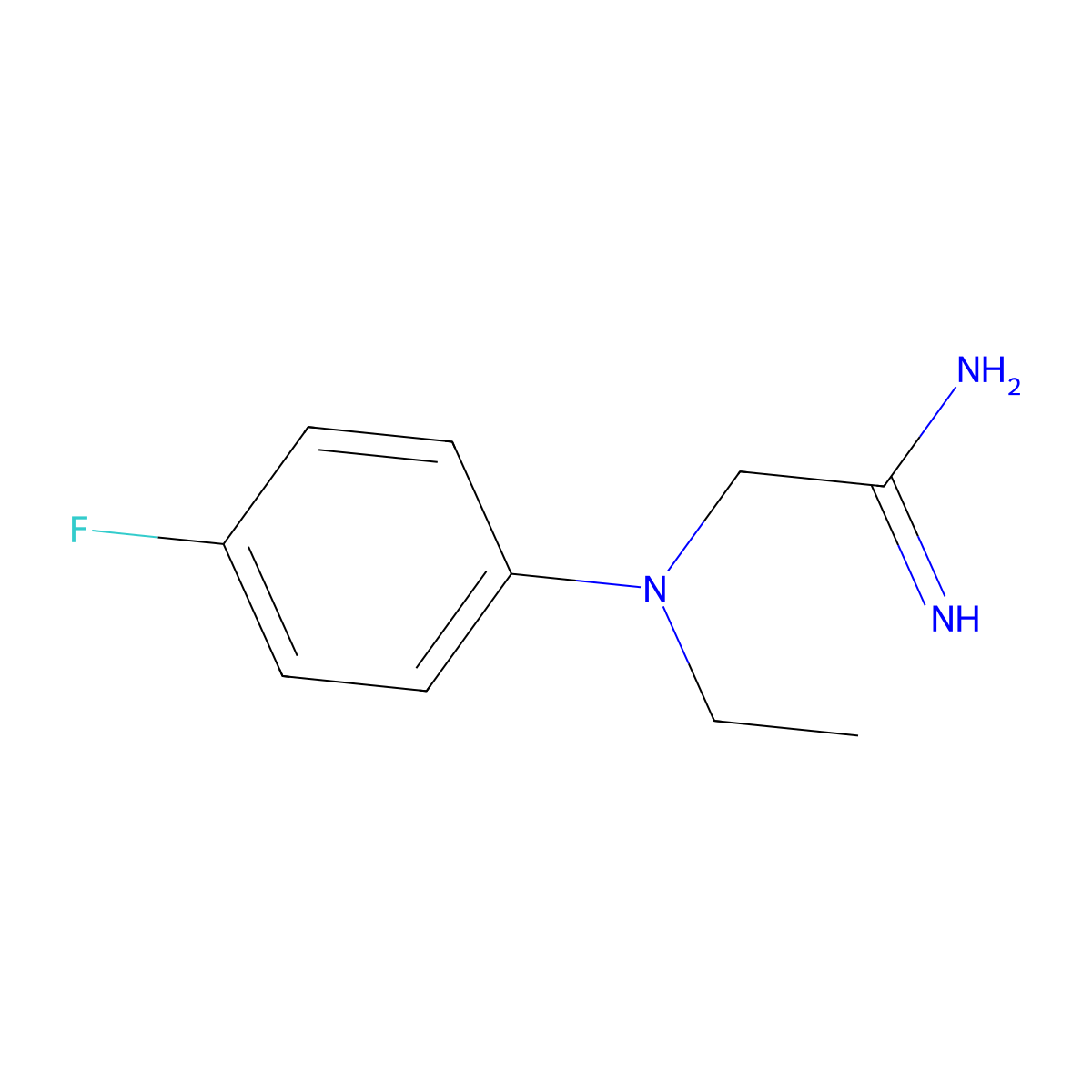 2-(Ethyl(4-fluorophenyl)amino)acetimidamide molecular structure, CAS 1249720-13-5