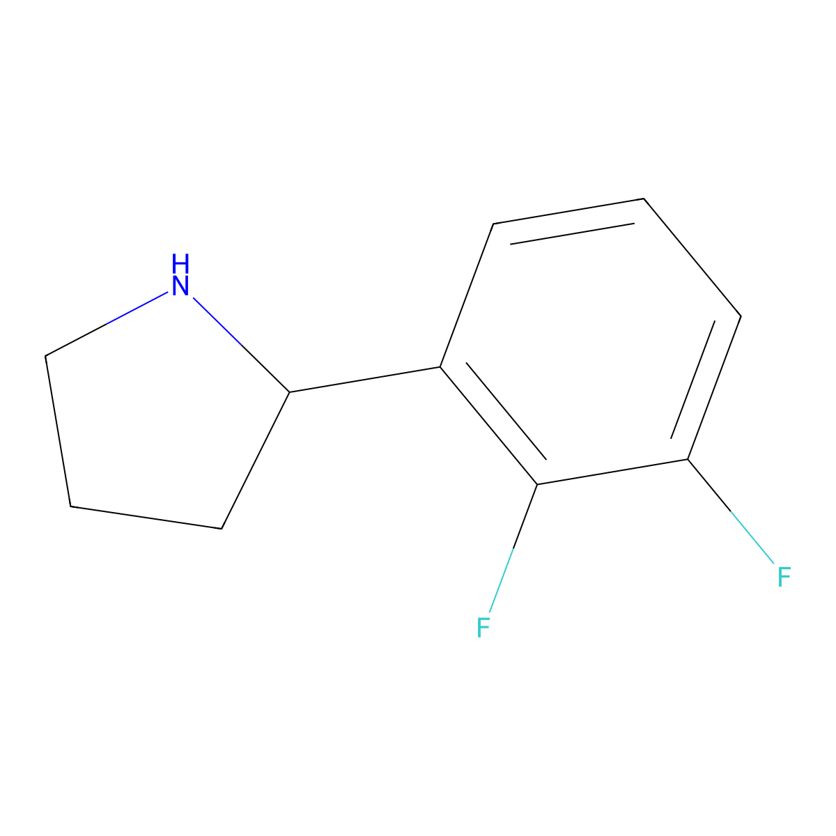 2-(2,3-Difluorophenyl)pyrrolidine molecular structure, CAS 1249722-04-0