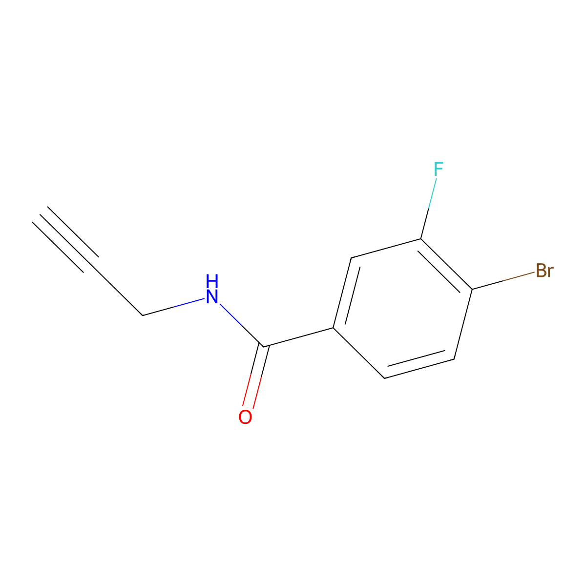 4-bromo-3-fluoro-N-(prop-2-yn-1-yl)benzamide molecular structure, CAS 1249724-06-8